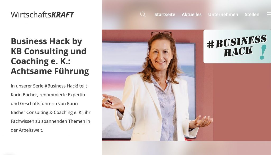Presse Business Hack zum Thema Achtsame Führung