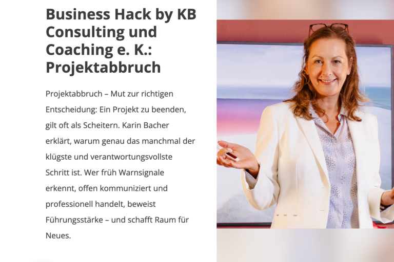 Business Hack im November zum Thema Projektabbruch.