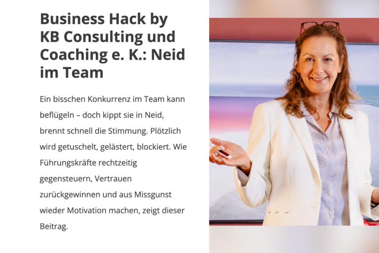 Business Hack im Oktober zum Thema Neid im Team