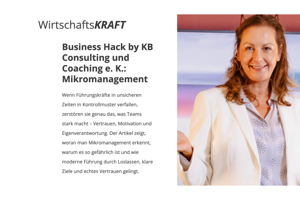 Business Hack im November zum Thema Mikromanagement.