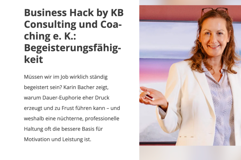 Business Hack im Januar zum Thema Begeisterungsfähigkeit.