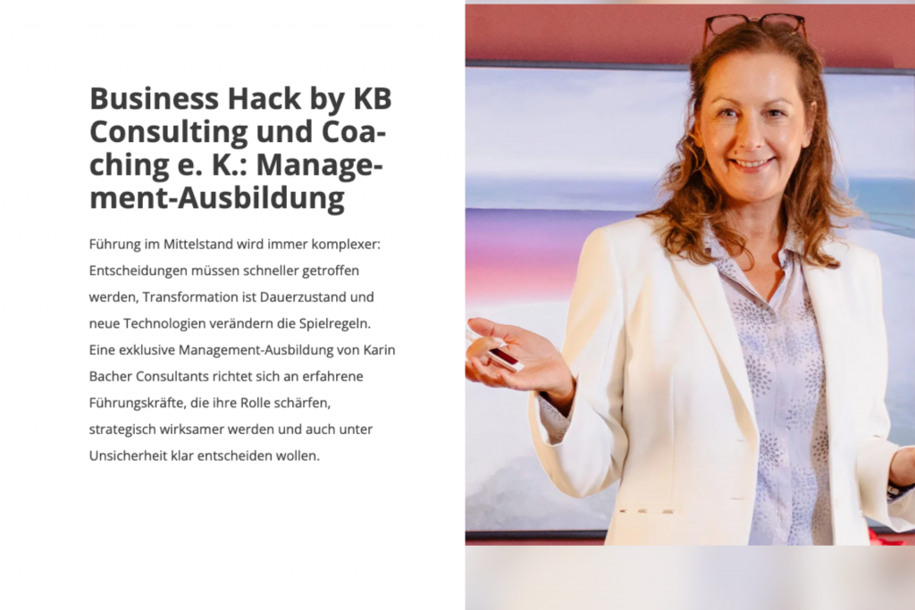 Business Hack März zur neuen Management-Ausbildung.
